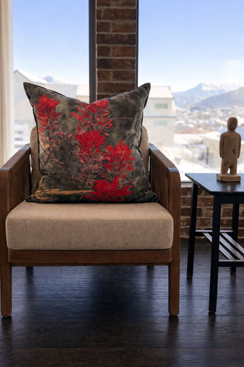 Indian Paintbrush Pillow - 24 x 24