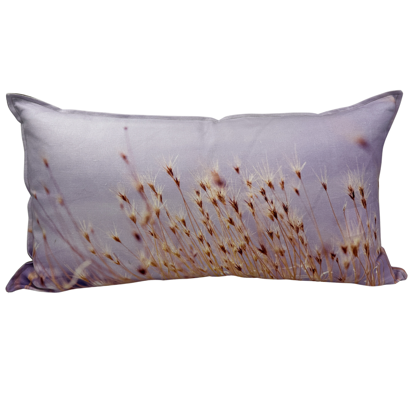 Prairie Grass linen pillow featuring soft golden Utah grass against a muted sky